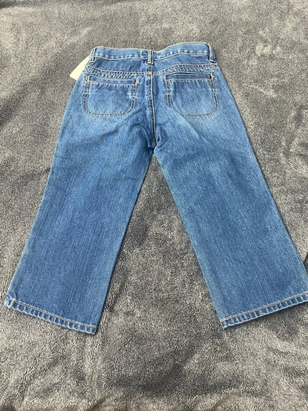 NWT OshKosh B'gosh Girls Butterfly Embroidered Denim Capris Bow Pockets Y2K SZ 8